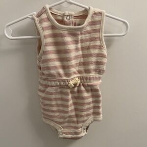 little planet by carters organic cotton pink stripe romper beach 3m